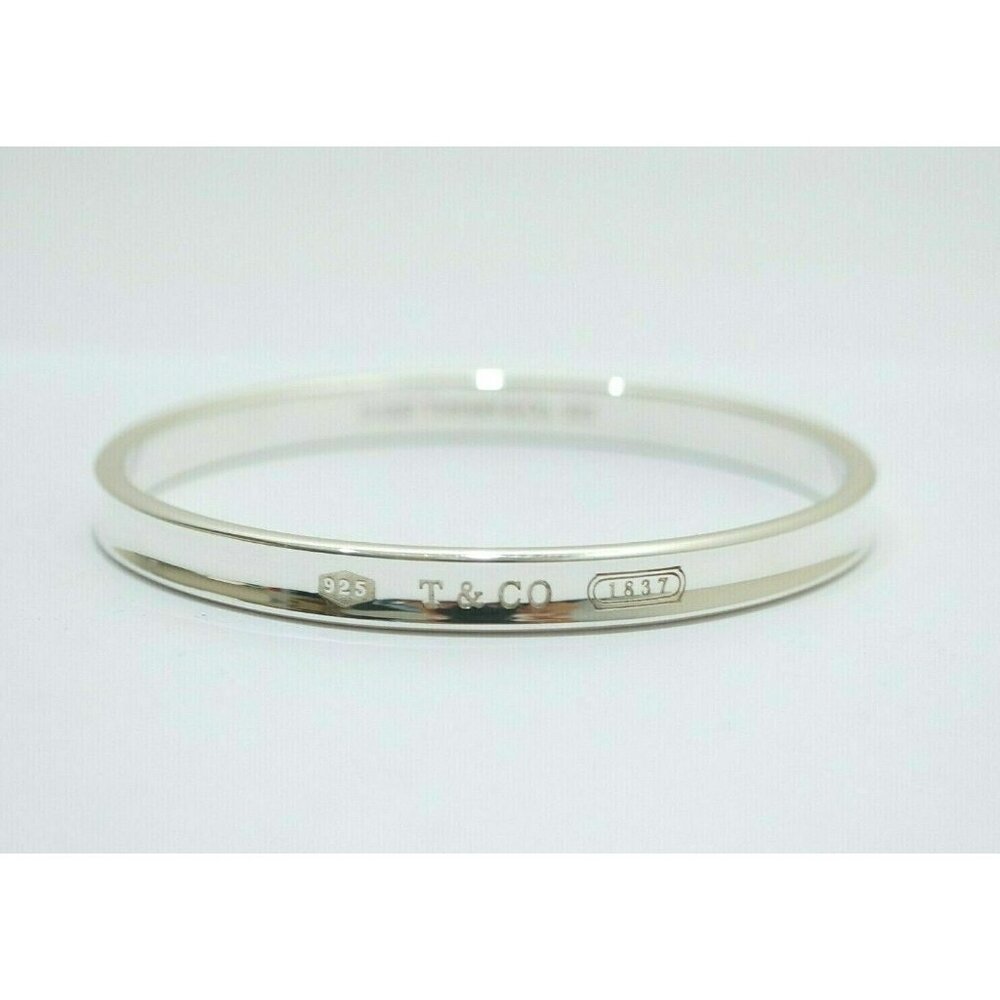 7.5" Tiffany & Co 1837 Oval Bangle Bracelet in Sterling Silver